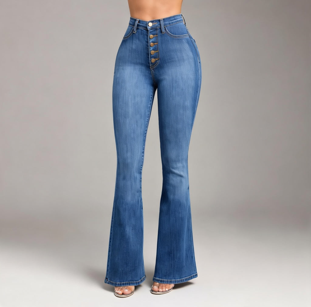 Verano Muse™ Jeans de mujer de tiro alto y pierna ancha estilo explosivo