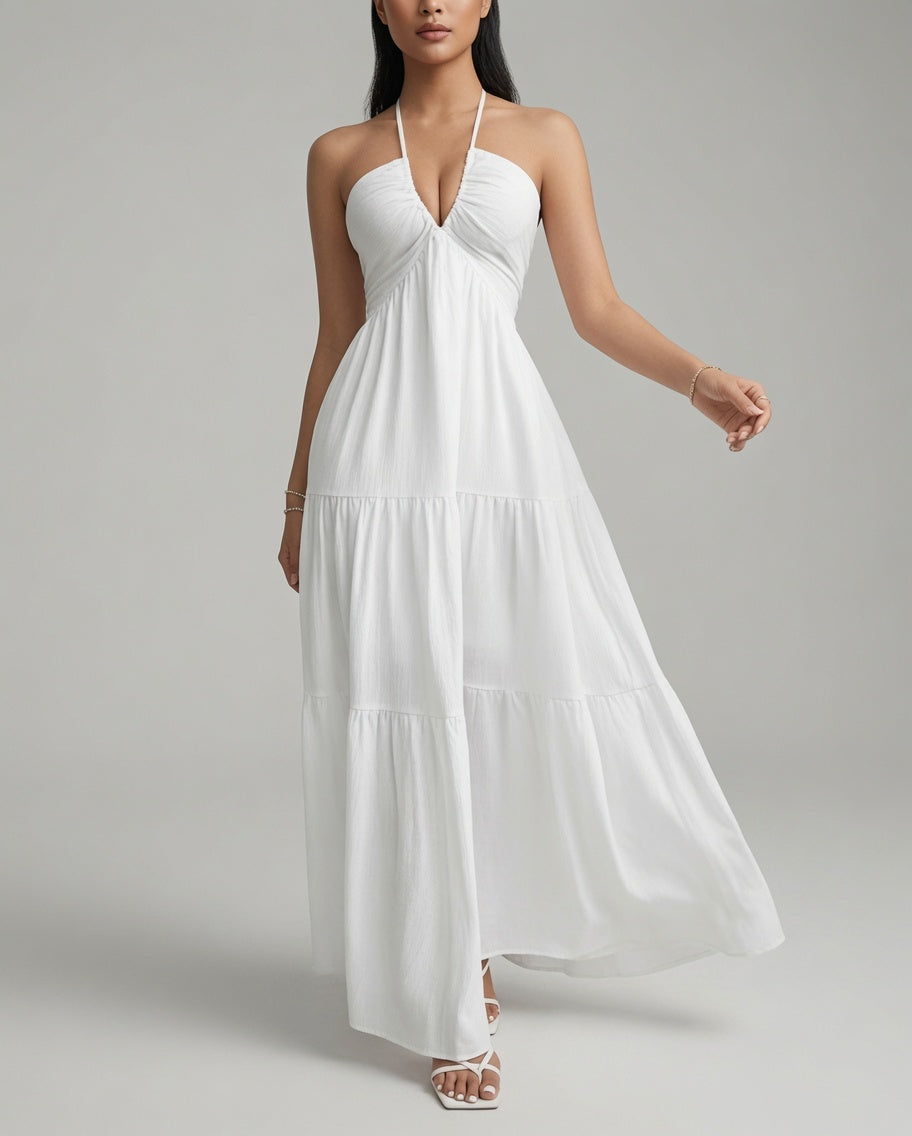Verano Muse™ Essential Tank Maxi Dress - Sleeveless A-Line Beach Vacation Dress | Minimalist Loose-Fit