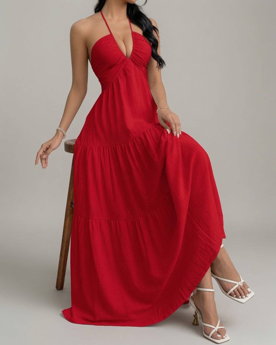 Verano Muse™ Essential Tank Maxi Dress - Sleeveless A-Line Beach Vacation Dress | Minimalist Loose-Fit