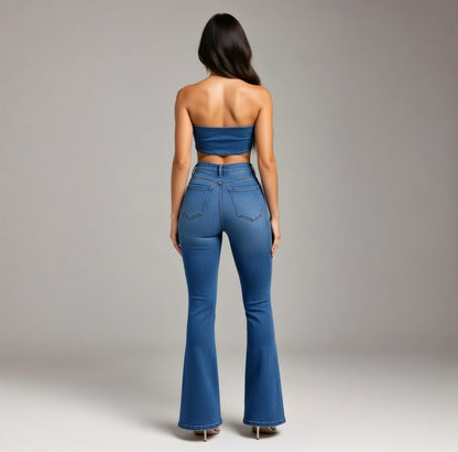 Verano Muse™ Jeans de mujer de tiro alto y pierna ancha estilo explosivo