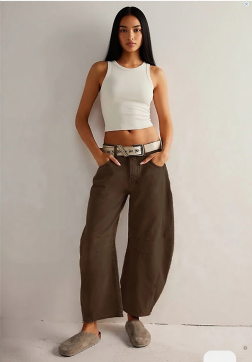 Verano Muse™ High Stretch Mid-Rise Barrel Jeans Fashion Wide Leg Shape