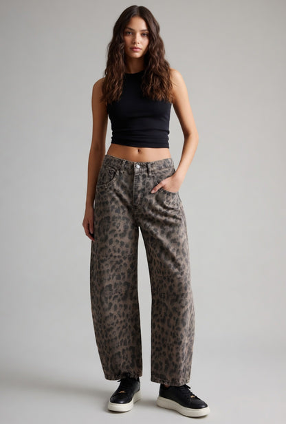 Verano Muse™ High Stretch Mid-Rise Barrel Jeans Fashion Wide Leg Shape